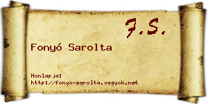 Fonyó Sarolta névjegykártya