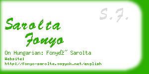 sarolta fonyo business card